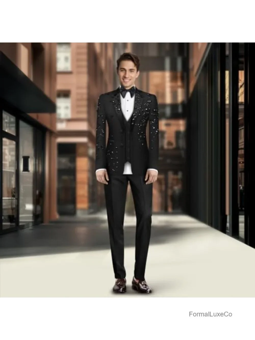 Men's Slim Fit 2 Piece Suit Solid 2 Button Blazer Jacket Pants